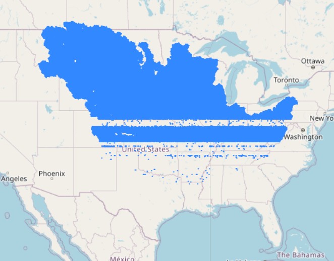 Rivers of the Mississippi watershed, unfiltered